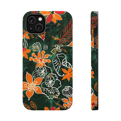 Magnetic Impact - Resistant Phone Case — Tropical Orange Floral - DIGITAL X