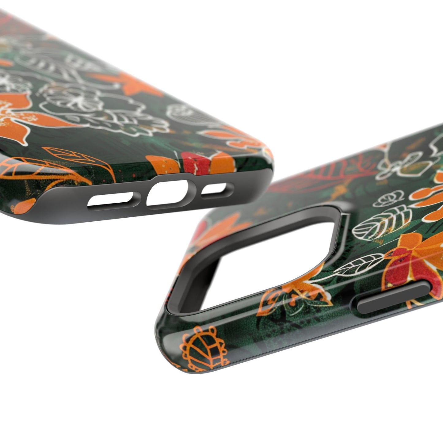 Magnetic Impact - Resistant Phone Case — Tropical Orange Floral - DIGITAL X