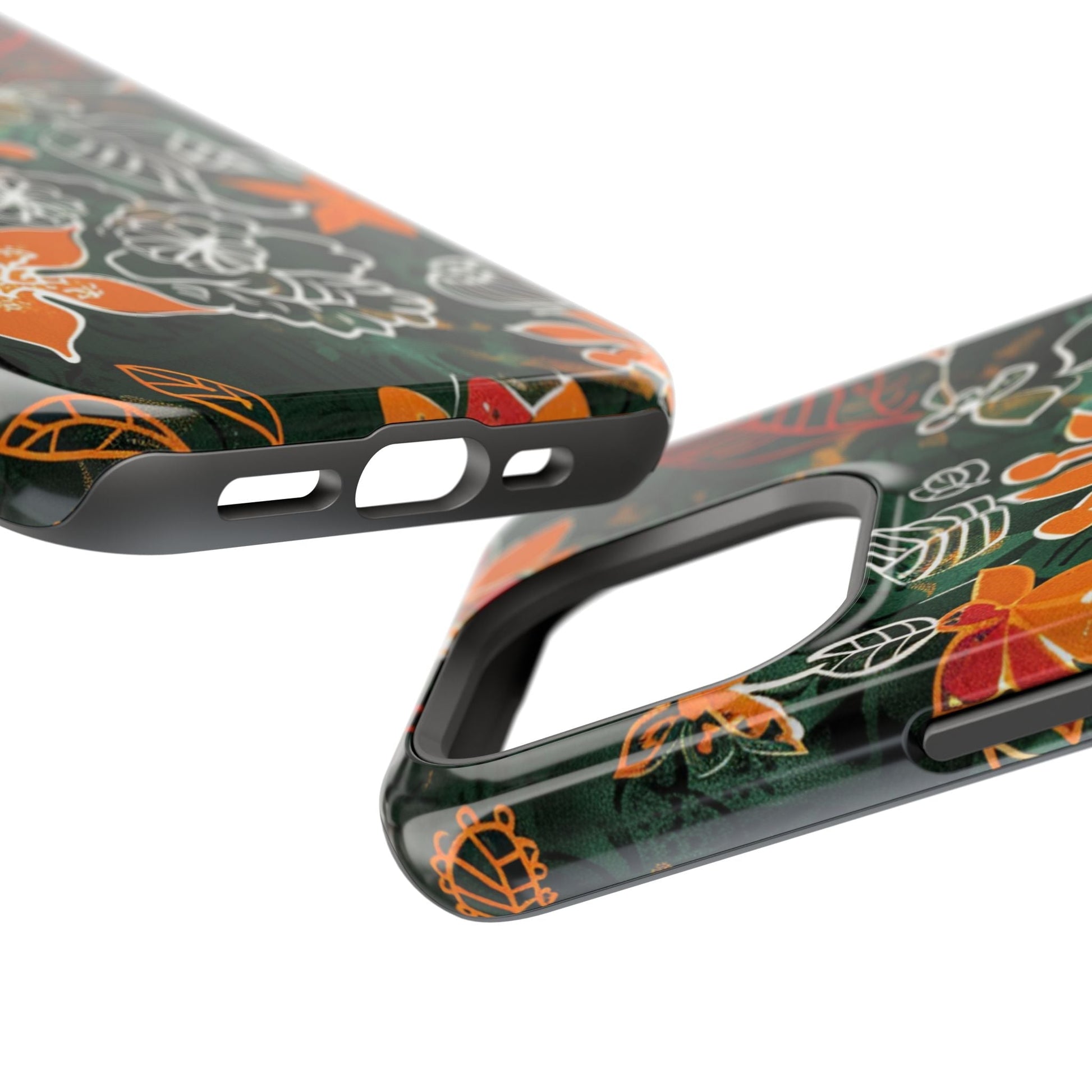 Magnetic Impact - Resistant Phone Case — Tropical Orange Floral - DIGITAL X
