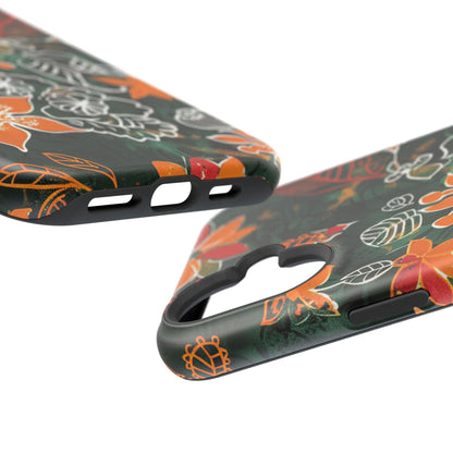 Magnetic Impact - Resistant Phone Case — Tropical Orange Floral - DIGITAL X