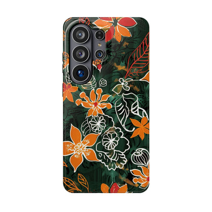 Magnetic Impact - Resistant Phone Case — Tropical Orange Floral - DIGITAL X