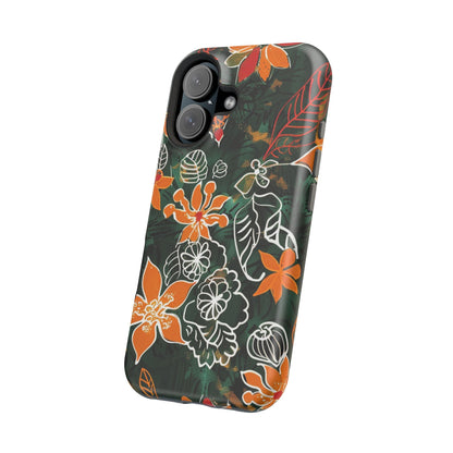 Magnetic Impact - Resistant Phone Case — Tropical Orange Floral - DIGITAL X