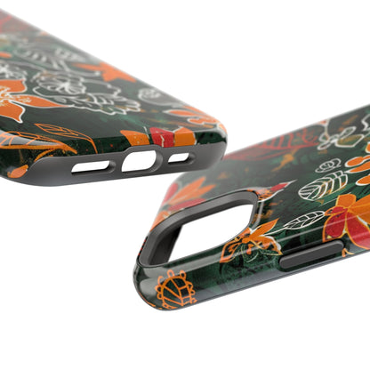 Magnetic Impact - Resistant Phone Case — Tropical Orange Floral - DIGITAL X