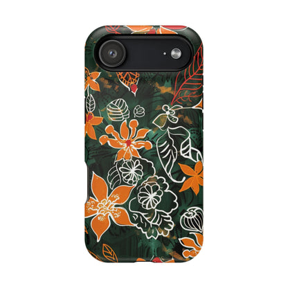Magnetic Impact - Resistant Phone Case — Tropical Orange Floral - DIGITAL X