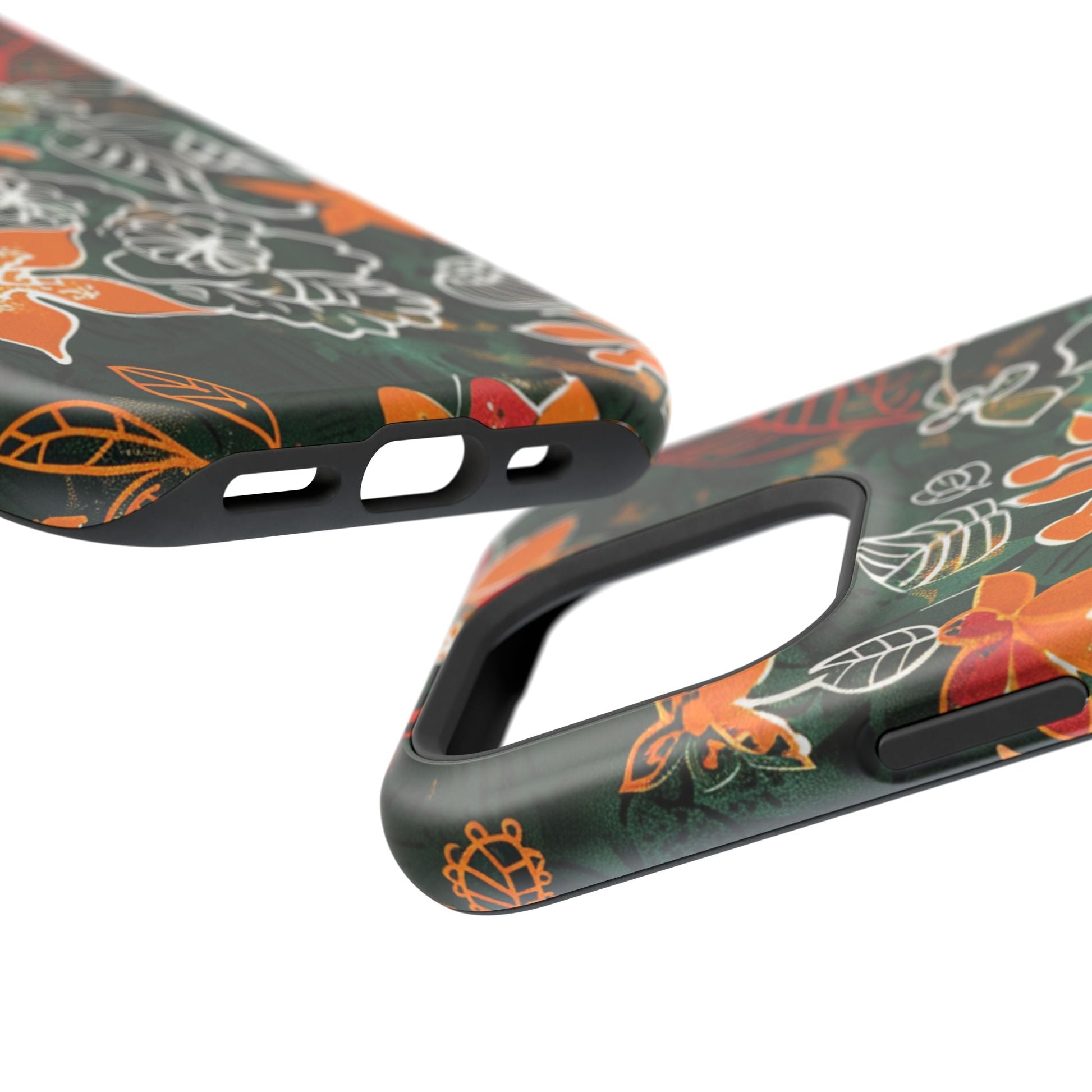 Magnetic Impact - Resistant Phone Case — Tropical Orange Floral - DIGITAL X