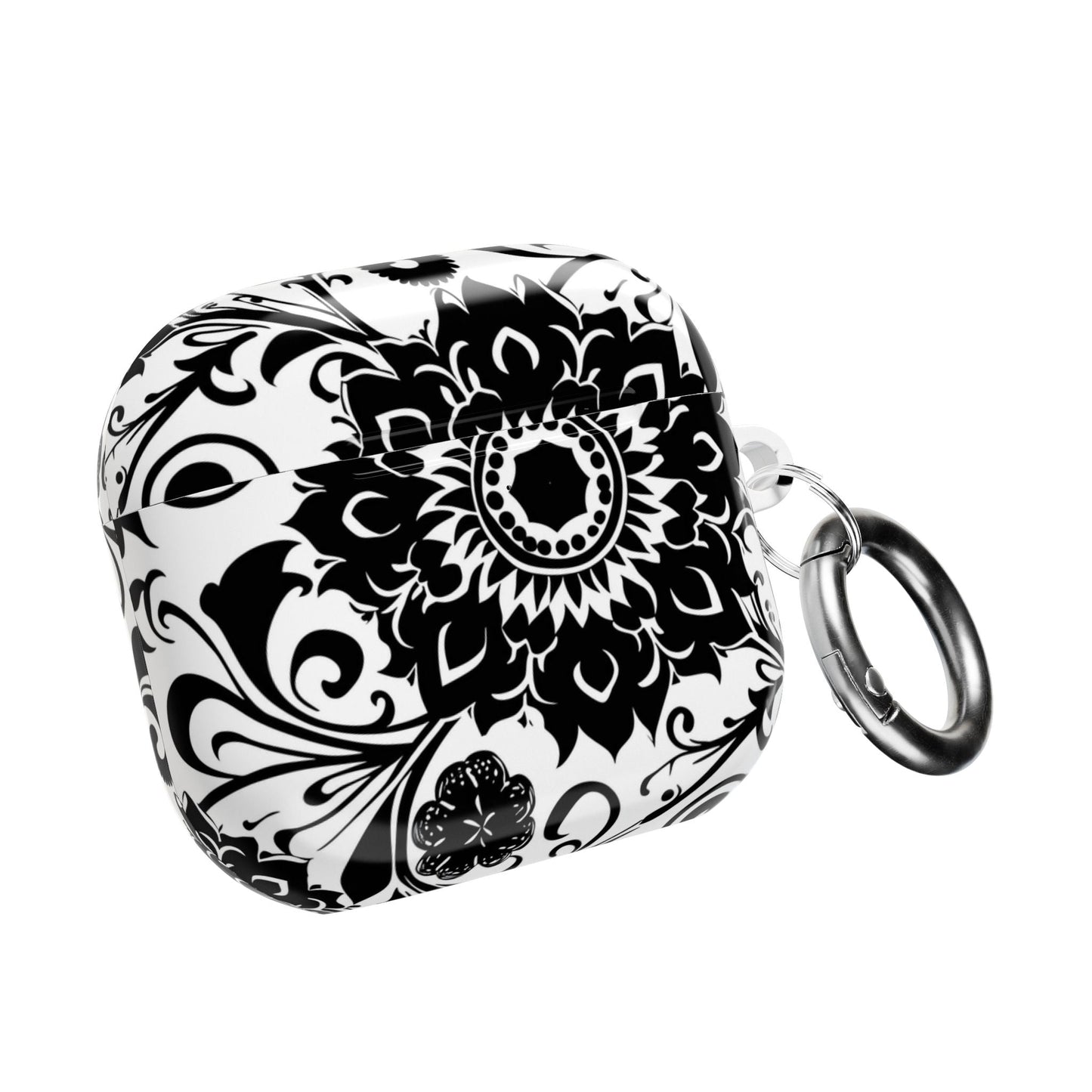 Mandala Black - White AirPod Case — Floral Boho Protective Cover - DIGITAL X
