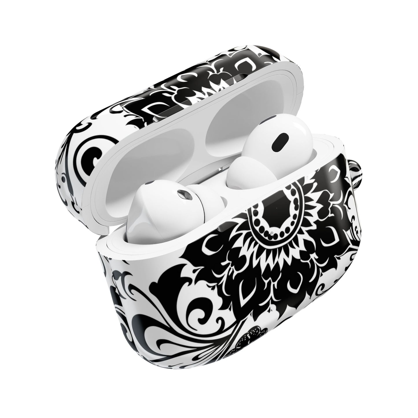 Mandala Black - White AirPod Case — Floral Boho Protective Cover - DIGITAL X