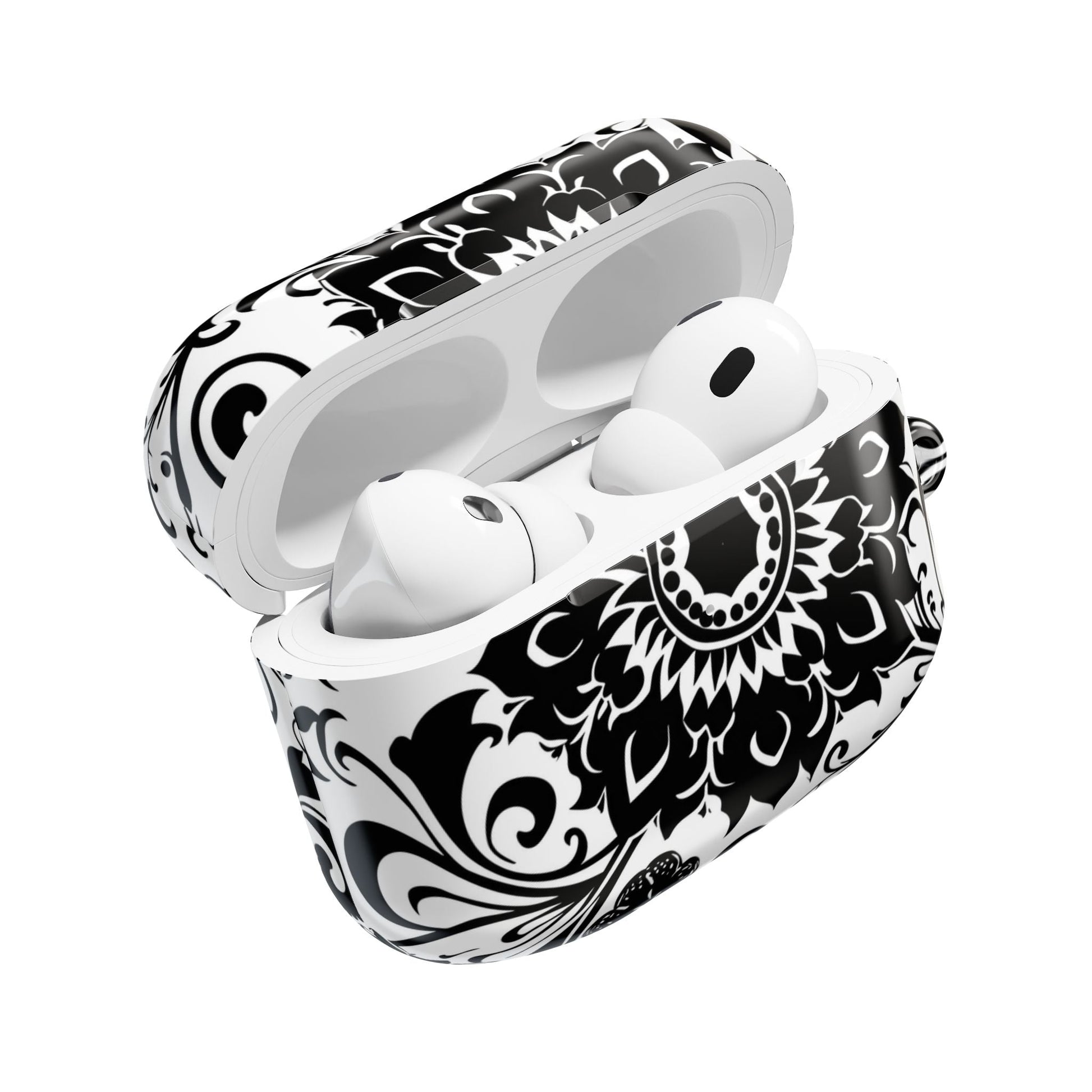 Mandala Black - White AirPod Case — Floral Boho Protective Cover - DIGITAL X