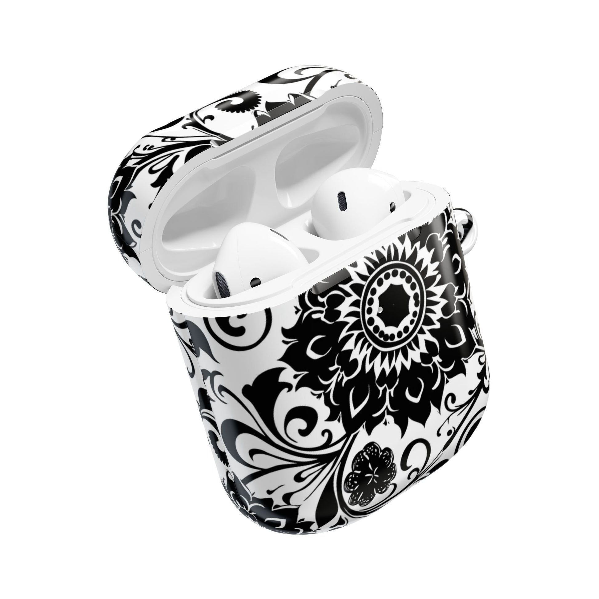 Mandala Black - White AirPod Case — Floral Boho Protective Cover - DIGITAL X