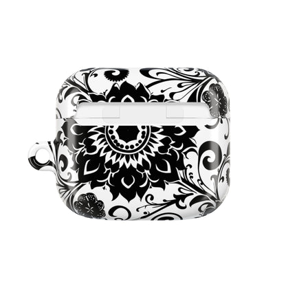 Mandala Black - White AirPod Case — Floral Boho Protective Cover - DIGITAL X
