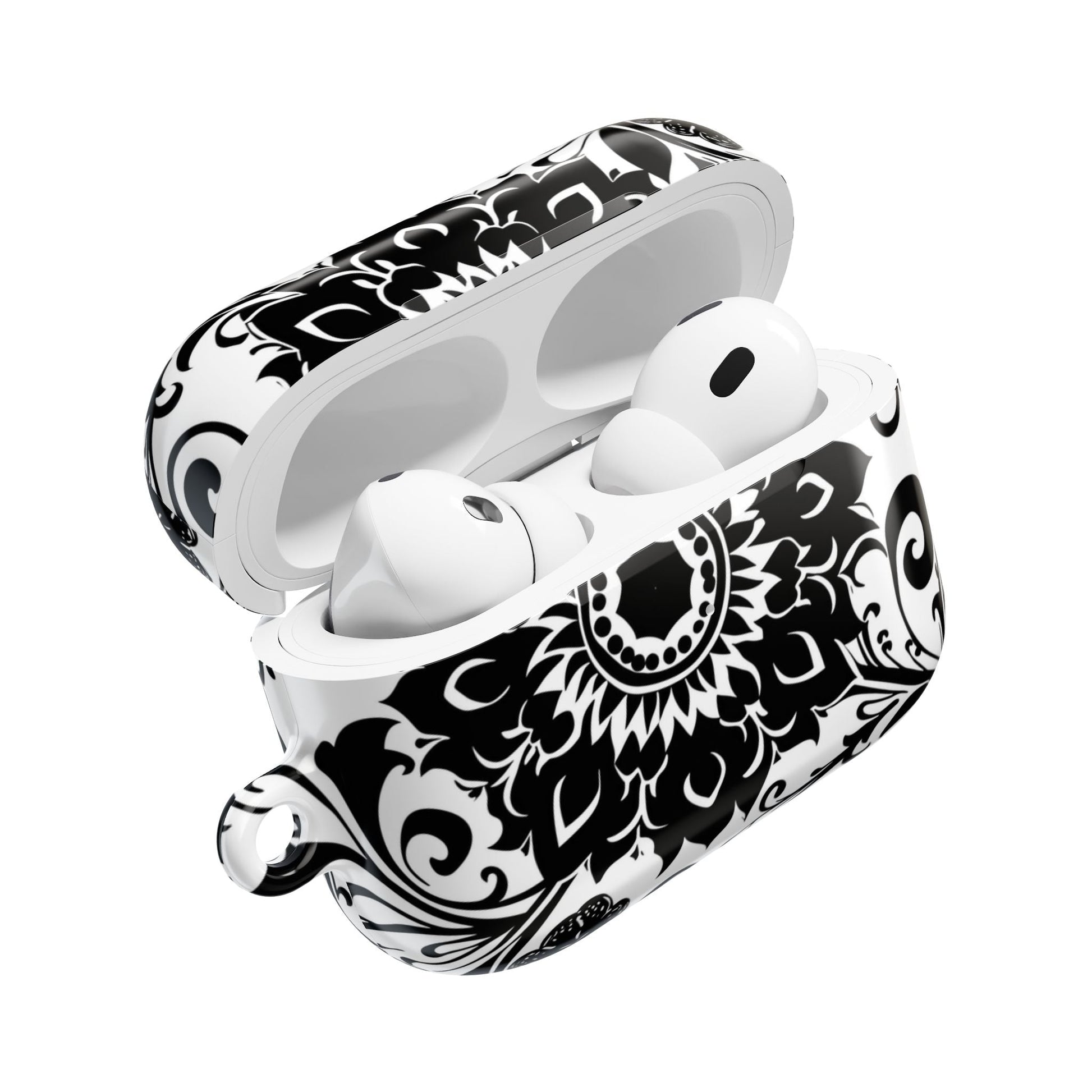 Mandala Black - White AirPod Case — Floral Boho Protective Cover - DIGITAL X