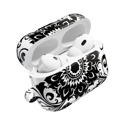 Mandala Black - White AirPod Case — Floral Boho Protective Cover - DIGITAL X
