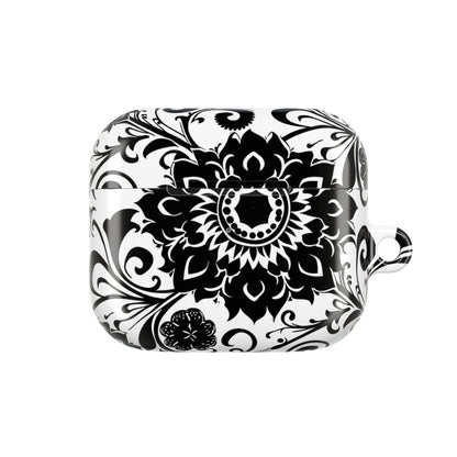 Mandala Black - White AirPod Case — Floral Boho Protective Cover - DIGITAL X