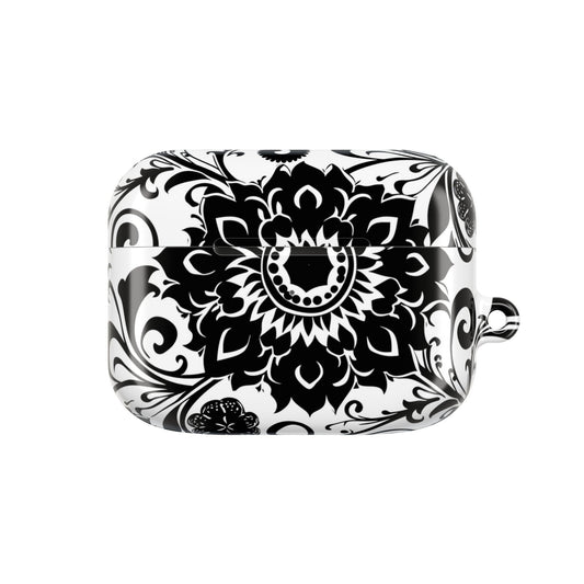 Mandala Black - White AirPod Case — Floral Boho Protective Cover - DIGITAL X