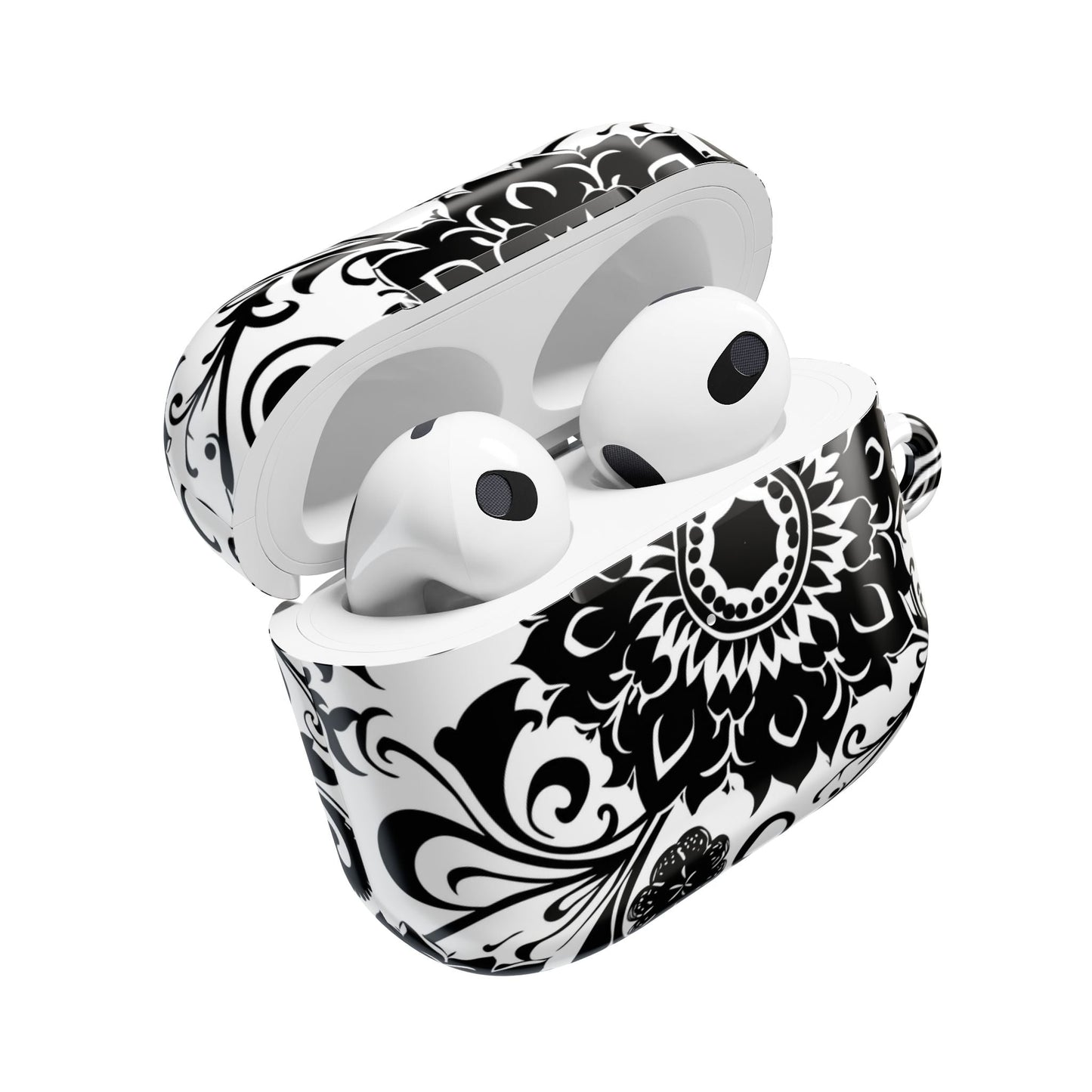 Mandala Black - White AirPod Case — Floral Boho Protective Cover - DIGITAL X