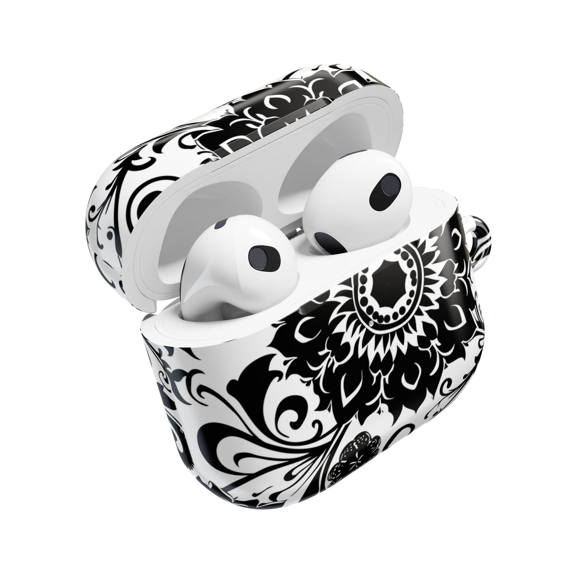 Mandala Black - White AirPod Case — Floral Boho Protective Cover - DIGITAL X