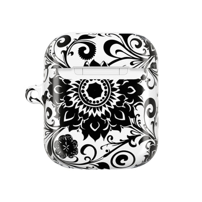 Mandala Black - White AirPod Case — Floral Boho Protective Cover - DIGITAL X