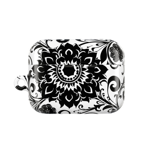 Mandala Black - White AirPod Case — Floral Boho Protective Cover - DIGITAL X