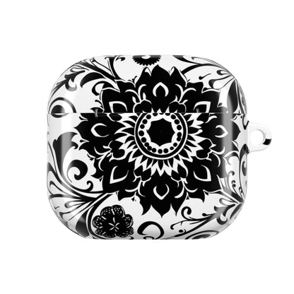 Mandala Black - White AirPod Case — Floral Boho Protective Cover - DIGITAL X