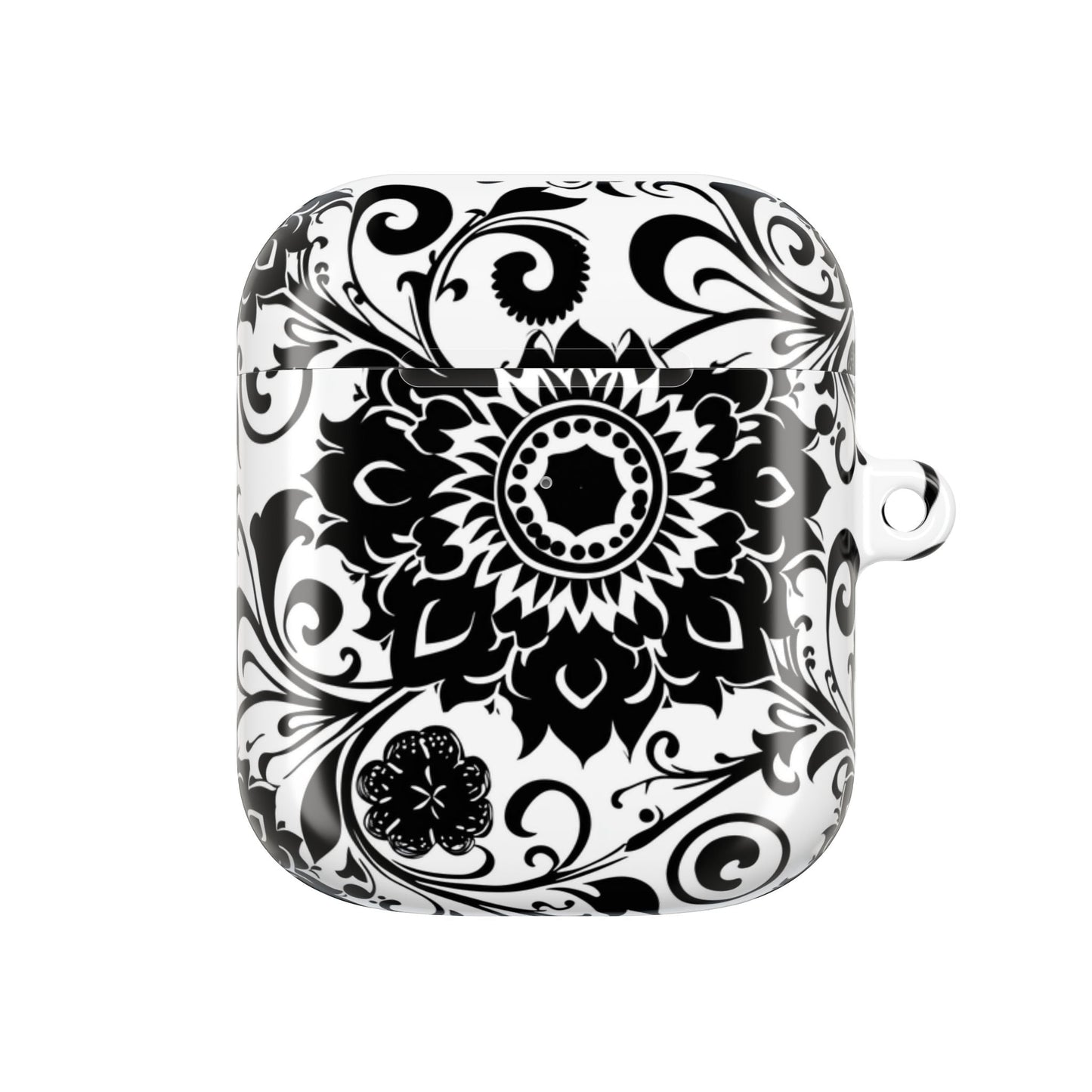 Mandala Black - White AirPod Case — Floral Boho Protective Cover - DIGITAL X