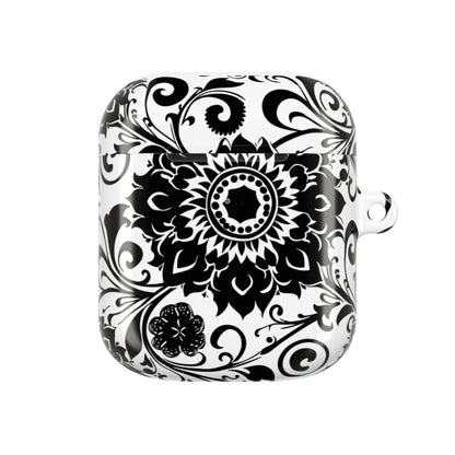 Mandala Black - White AirPod Case — Floral Boho Protective Cover - DIGITAL X