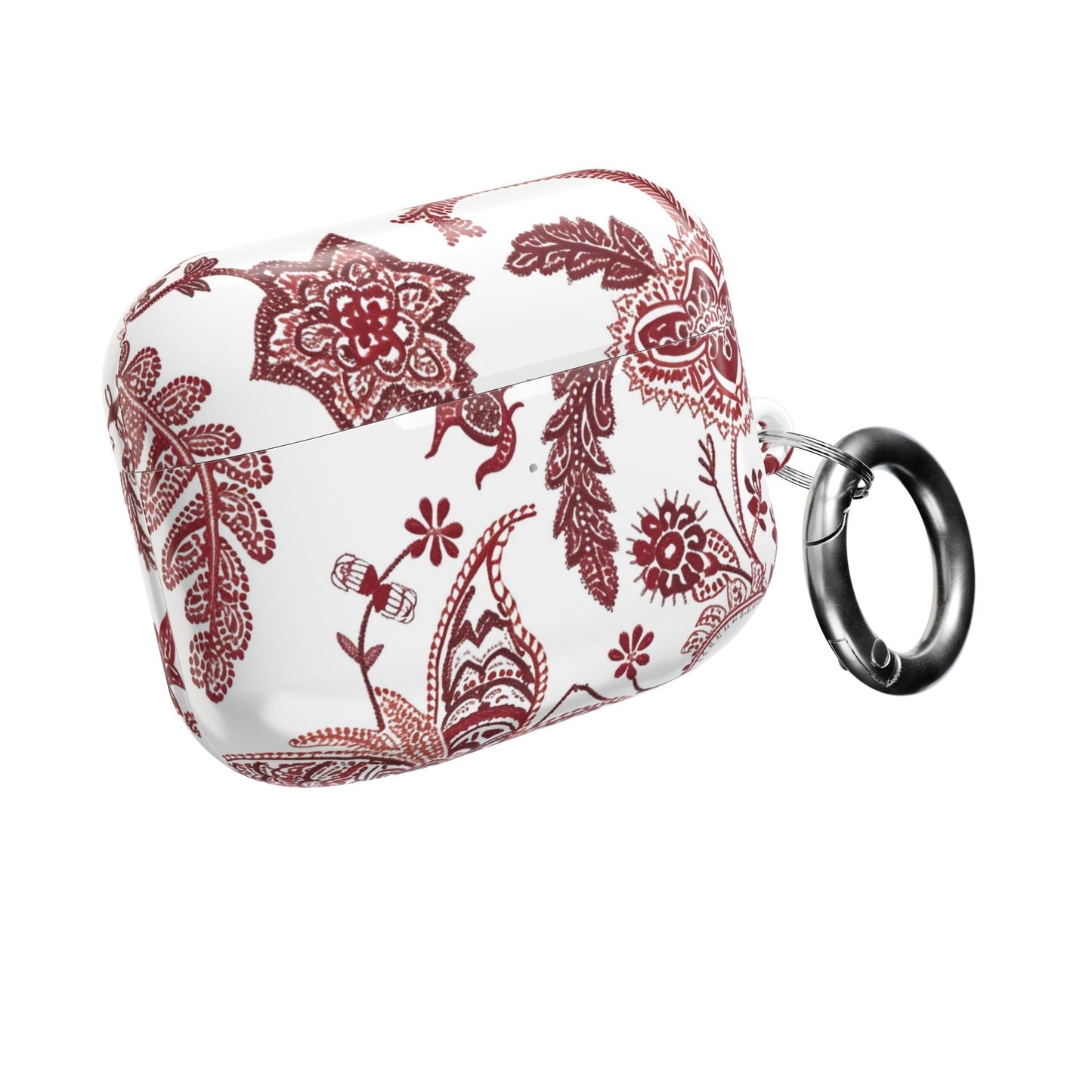Paisley Floral AirPod Case - Red Vintage Boho Protective Cover - DIGITAL X
