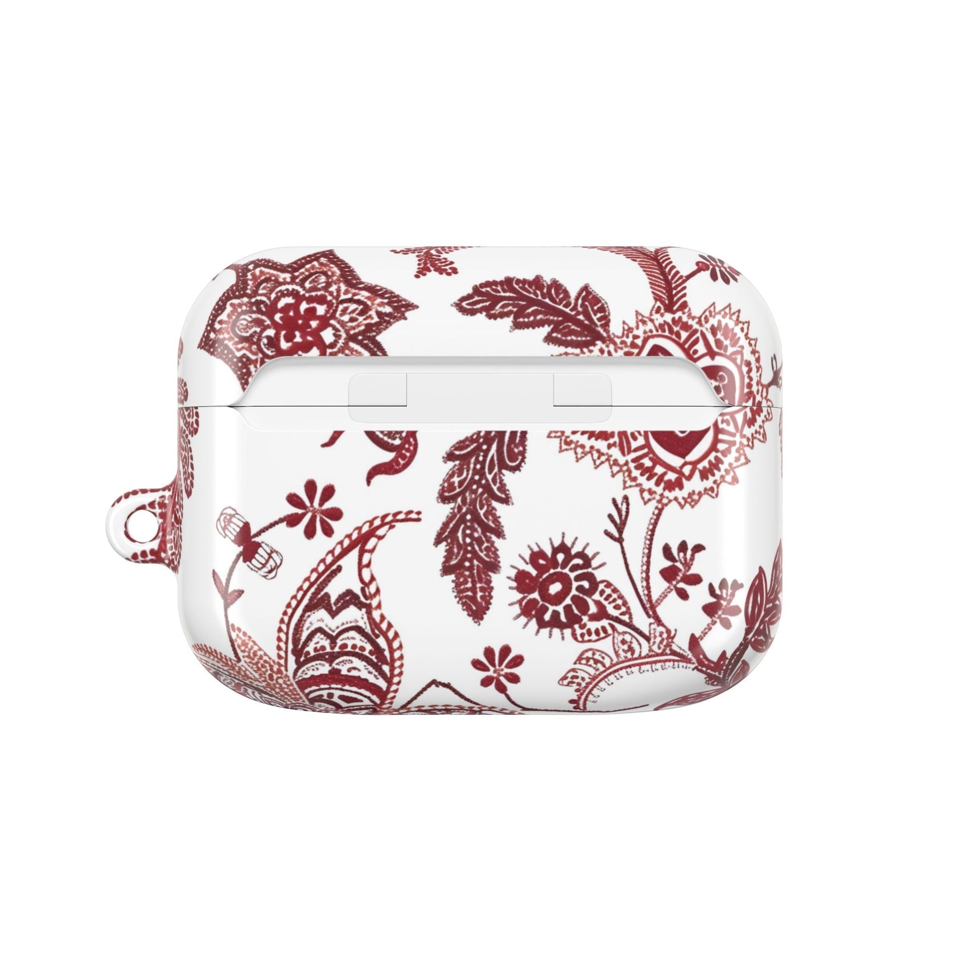 Paisley Floral AirPod Case - Red Vintage Boho Protective Cover - DIGITAL X