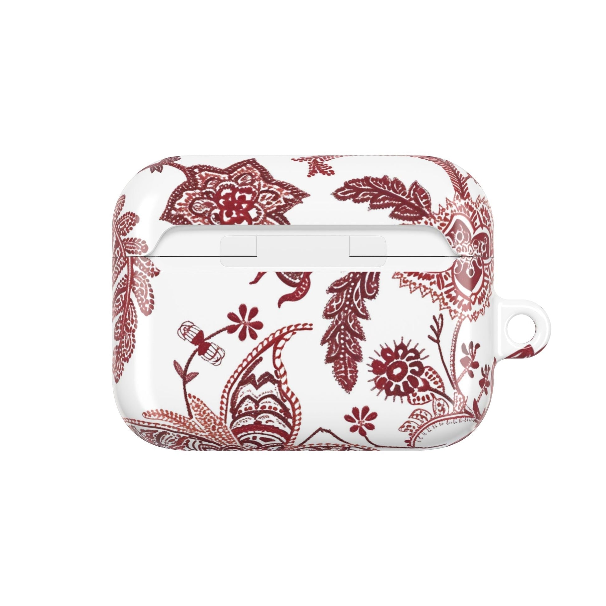 Paisley Floral AirPod Case - Red Vintage Boho Protective Cover - DIGITAL X