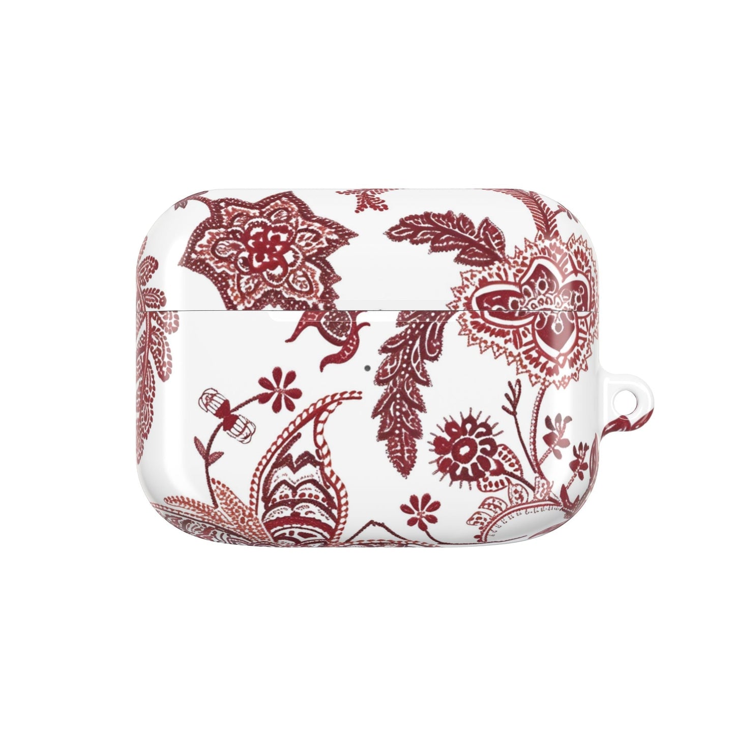Paisley Floral AirPod Case - Red Vintage Boho Protective Cover - DIGITAL X
