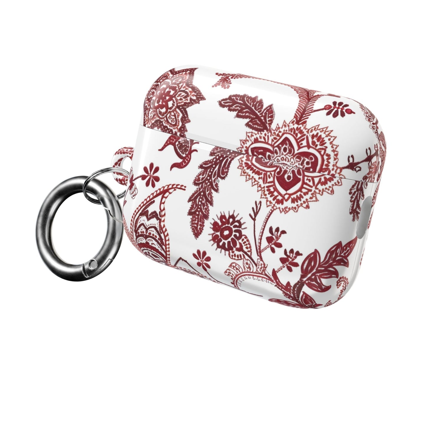 Paisley Floral AirPod Case - Red Vintage Boho Protective Cover - DIGITAL X