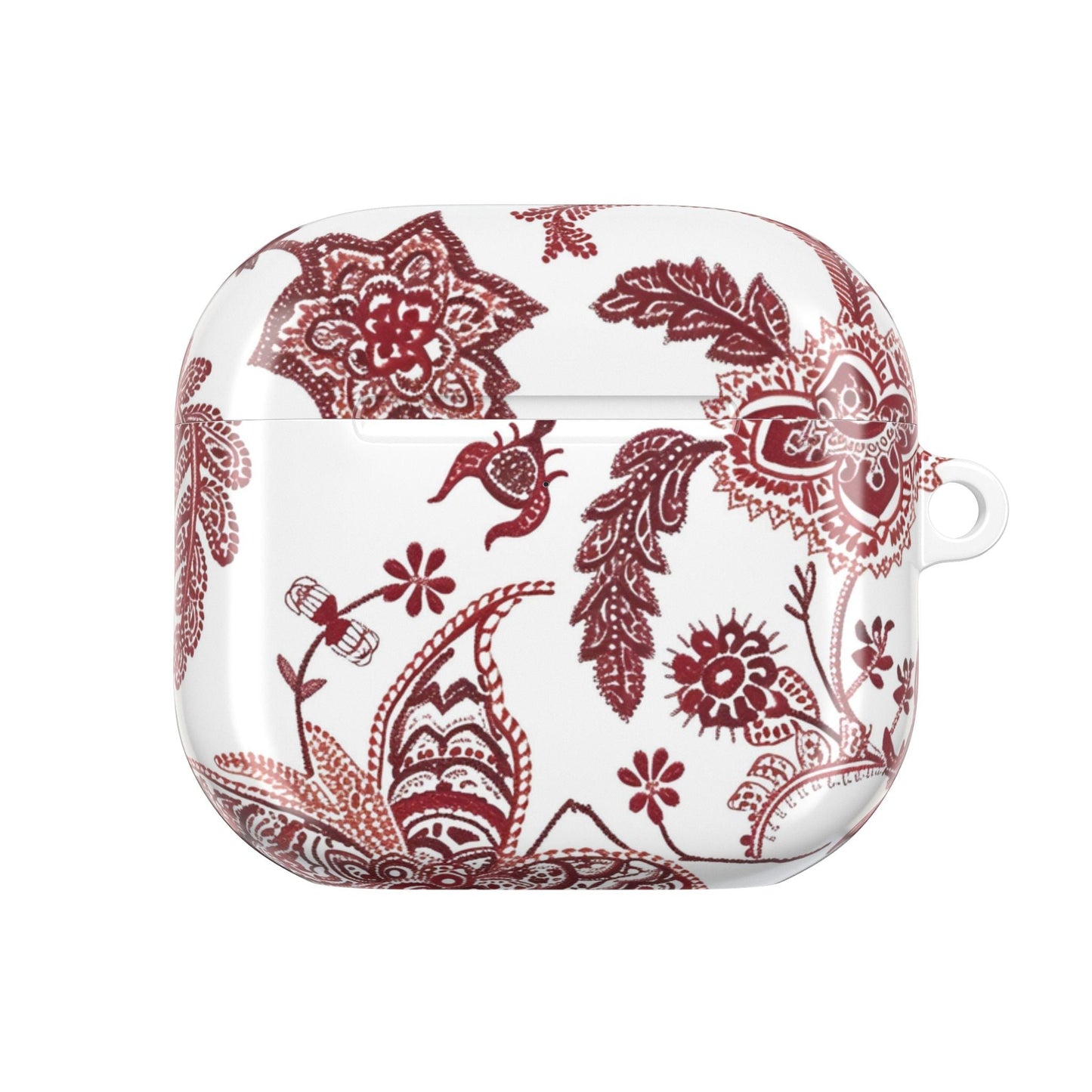 Paisley Floral AirPod Case - Red Vintage Boho Protective Cover - DIGITAL X