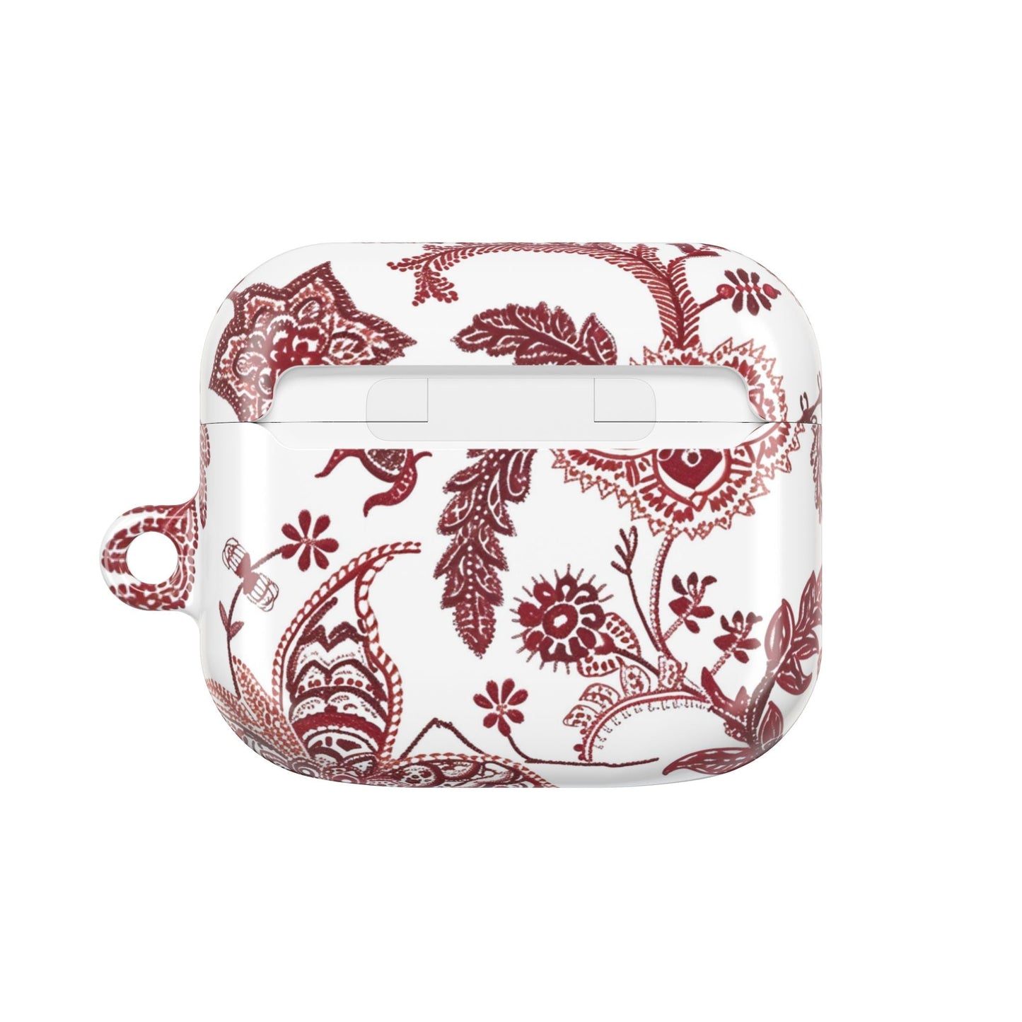 Paisley Floral AirPod Case - Red Vintage Boho Protective Cover - DIGITAL X