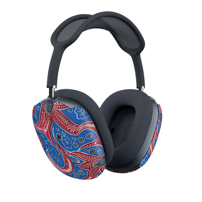 Paisley Pattern AirPod Max Cases — Red & Blue Bandana - Style Headphone Covers - DIGITAL X