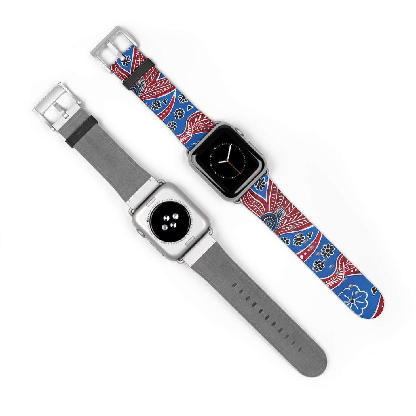 Paisley Red & Blue Watch Band — Patterned Apple Watch Strap - DIGITAL X