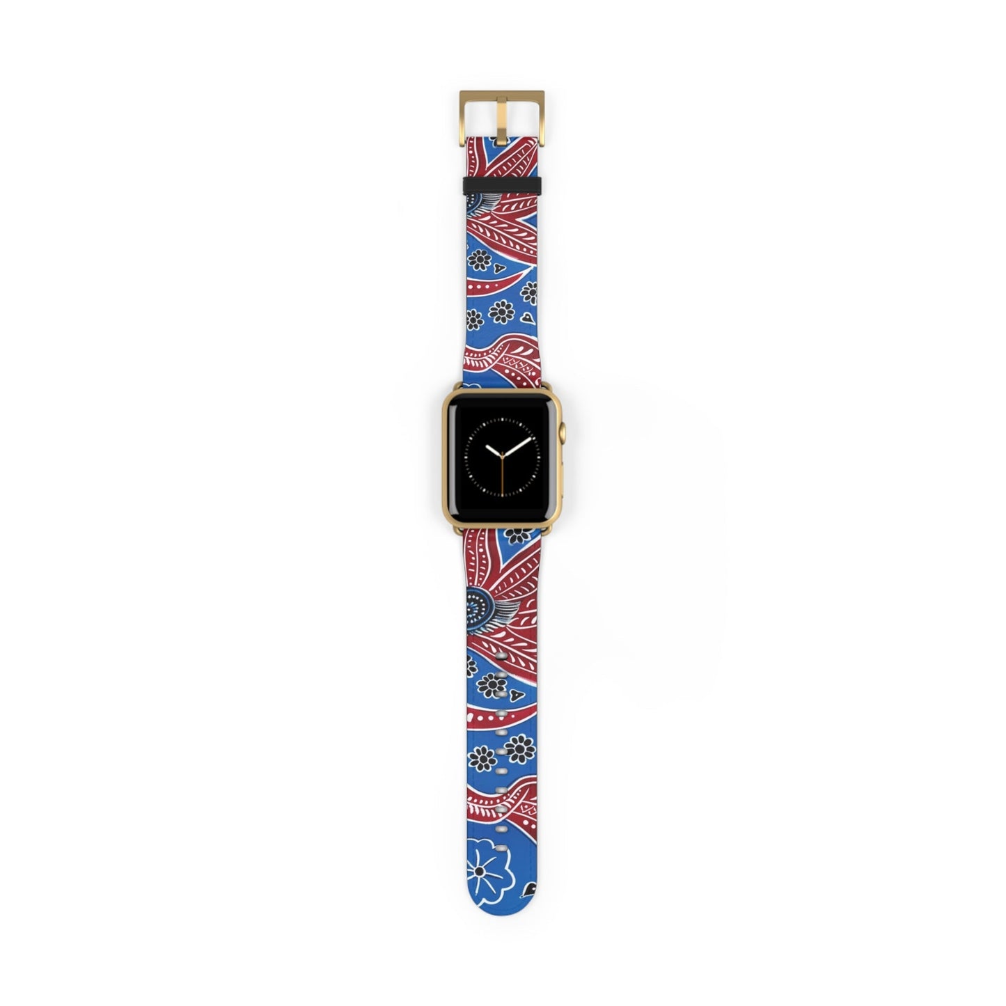 Paisley Red & Blue Watch Band — Patterned Apple Watch Strap - DIGITAL X