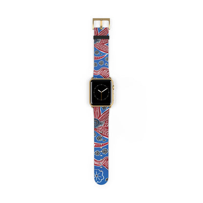 Paisley Red & Blue Watch Band — Patterned Apple Watch Strap - DIGITAL X