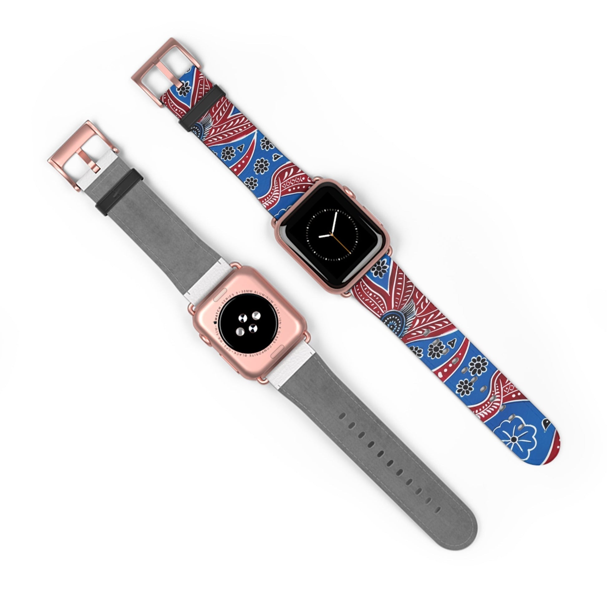Paisley Red & Blue Watch Band — Patterned Apple Watch Strap - DIGITAL X