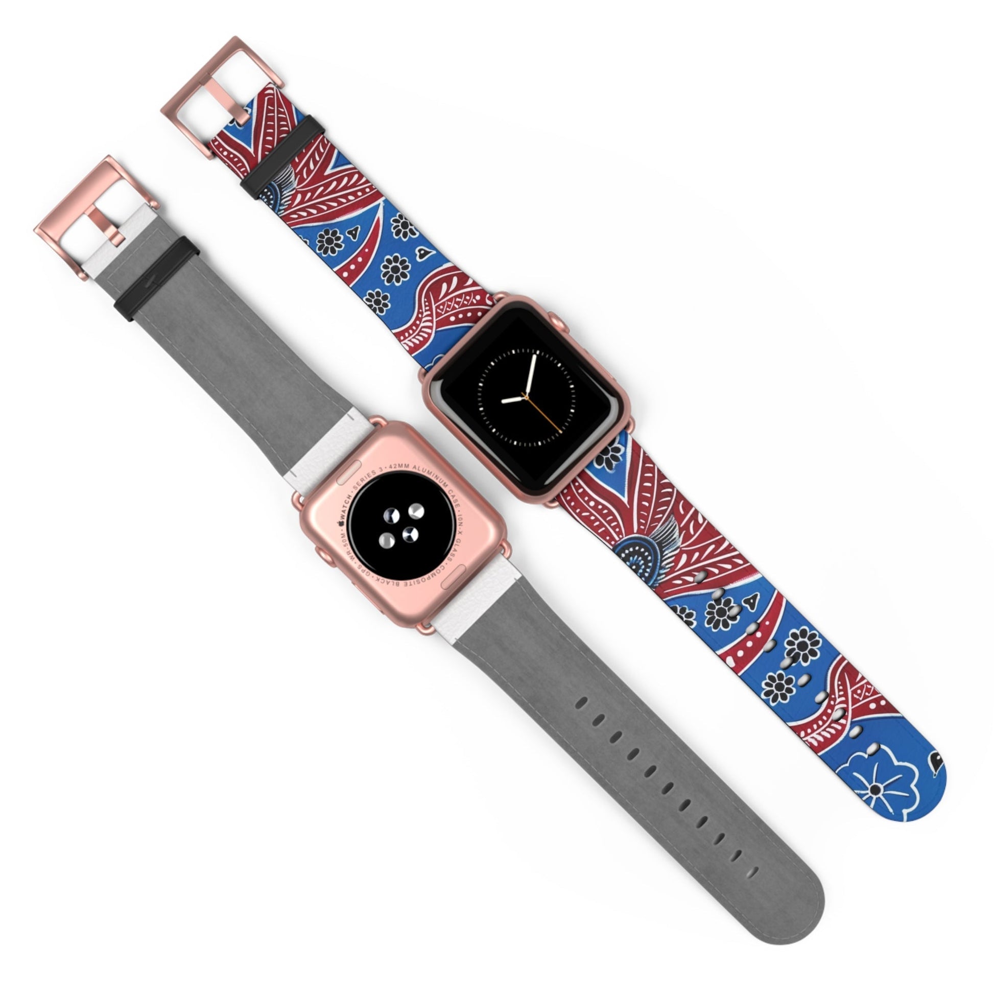 Paisley Red & Blue Watch Band — Patterned Apple Watch Strap - DIGITAL X