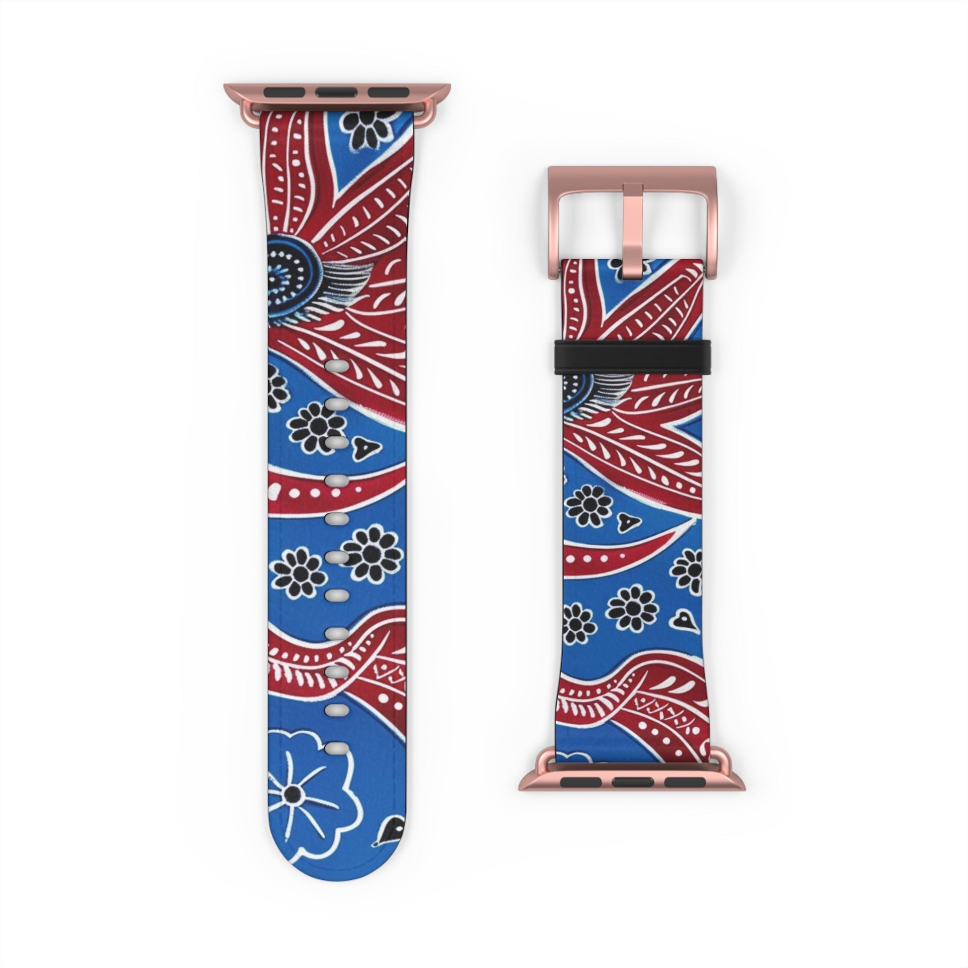 Paisley Red & Blue Watch Band — Patterned Apple Watch Strap - DIGITAL X