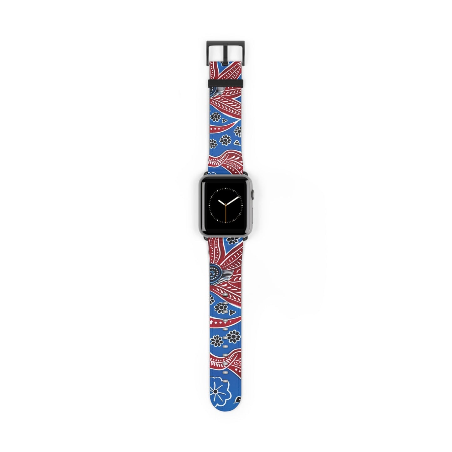 Paisley Red & Blue Watch Band — Patterned Apple Watch Strap - DIGITAL X