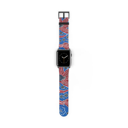 Paisley Red & Blue Watch Band — Patterned Apple Watch Strap - DIGITAL X