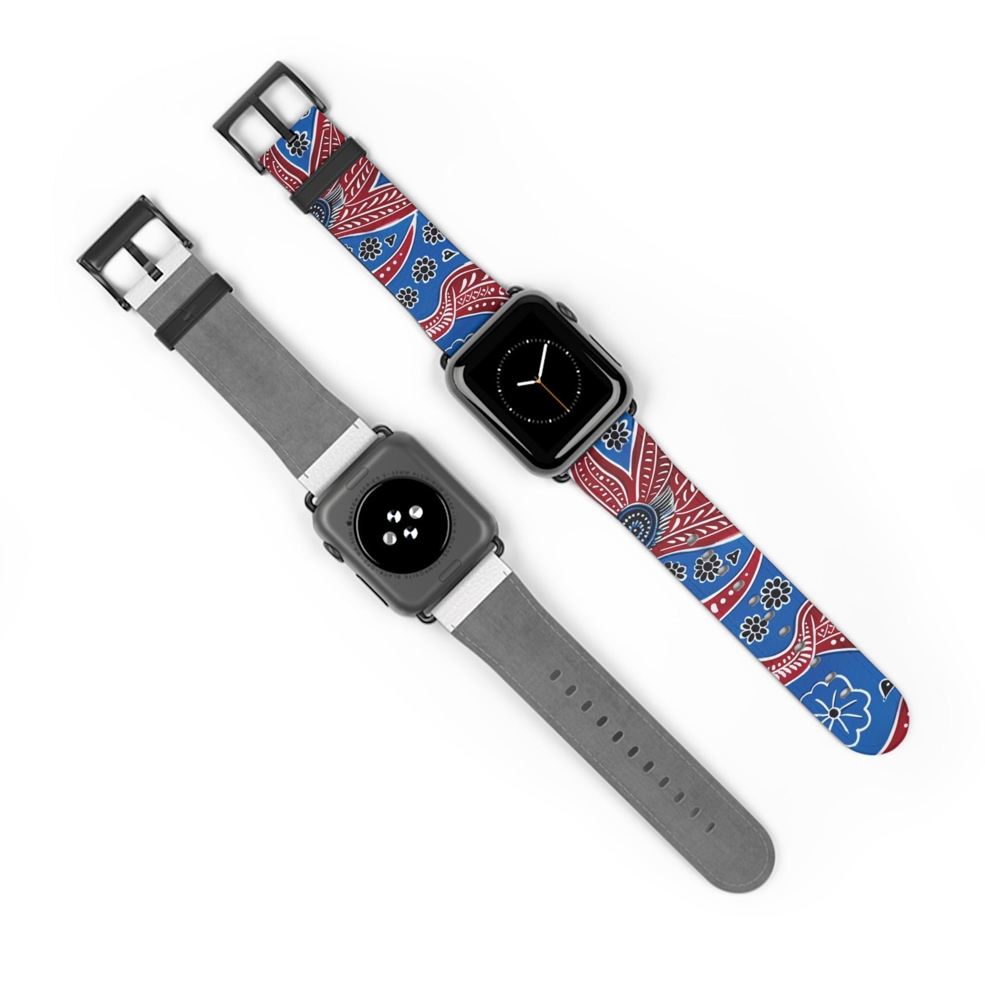 Paisley Red & Blue Watch Band — Patterned Apple Watch Strap - DIGITAL X