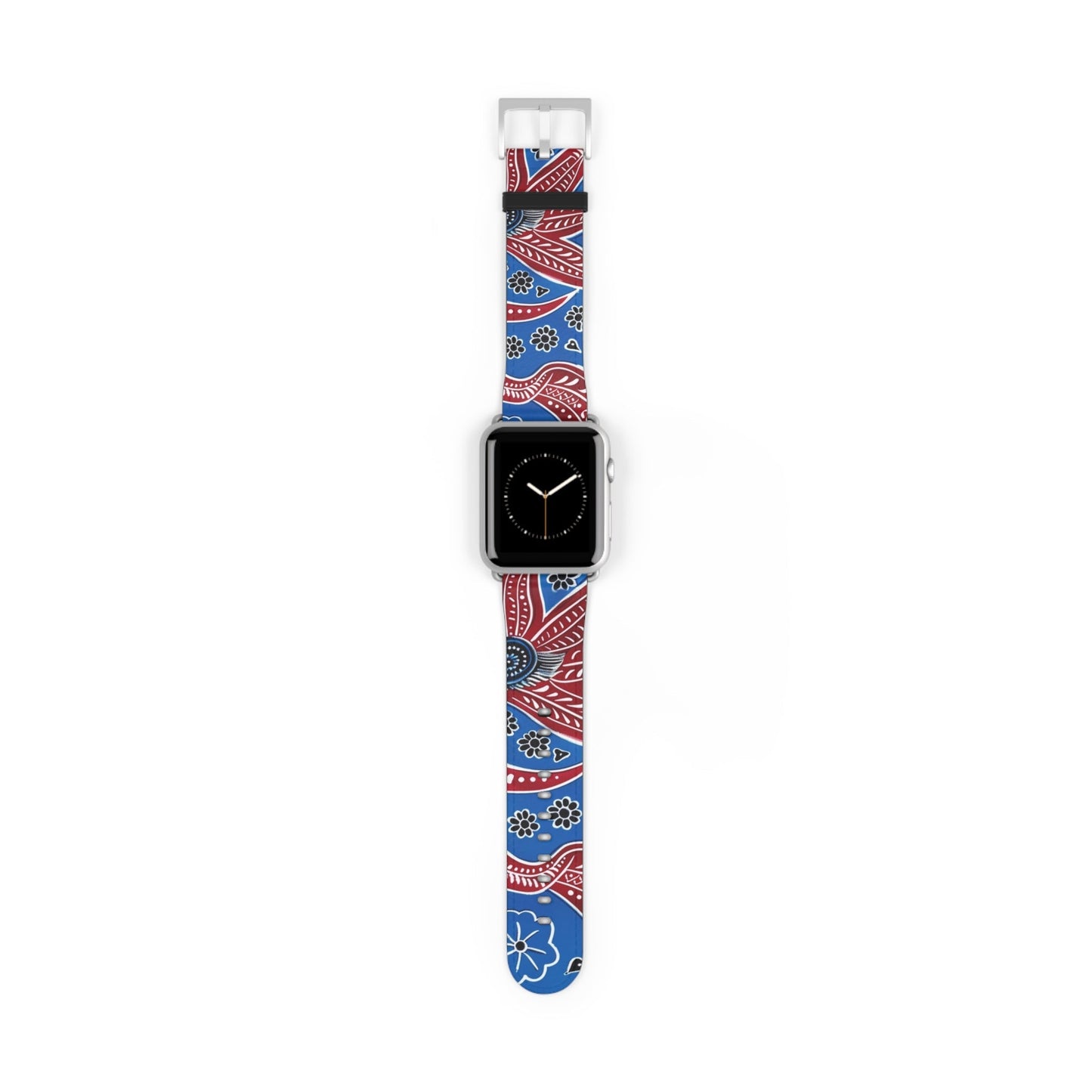 Paisley Red & Blue Watch Band — Patterned Apple Watch Strap - DIGITAL X