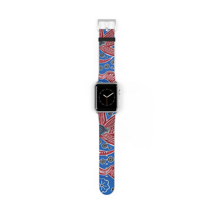 Paisley Red & Blue Watch Band — Patterned Apple Watch Strap - DIGITAL X