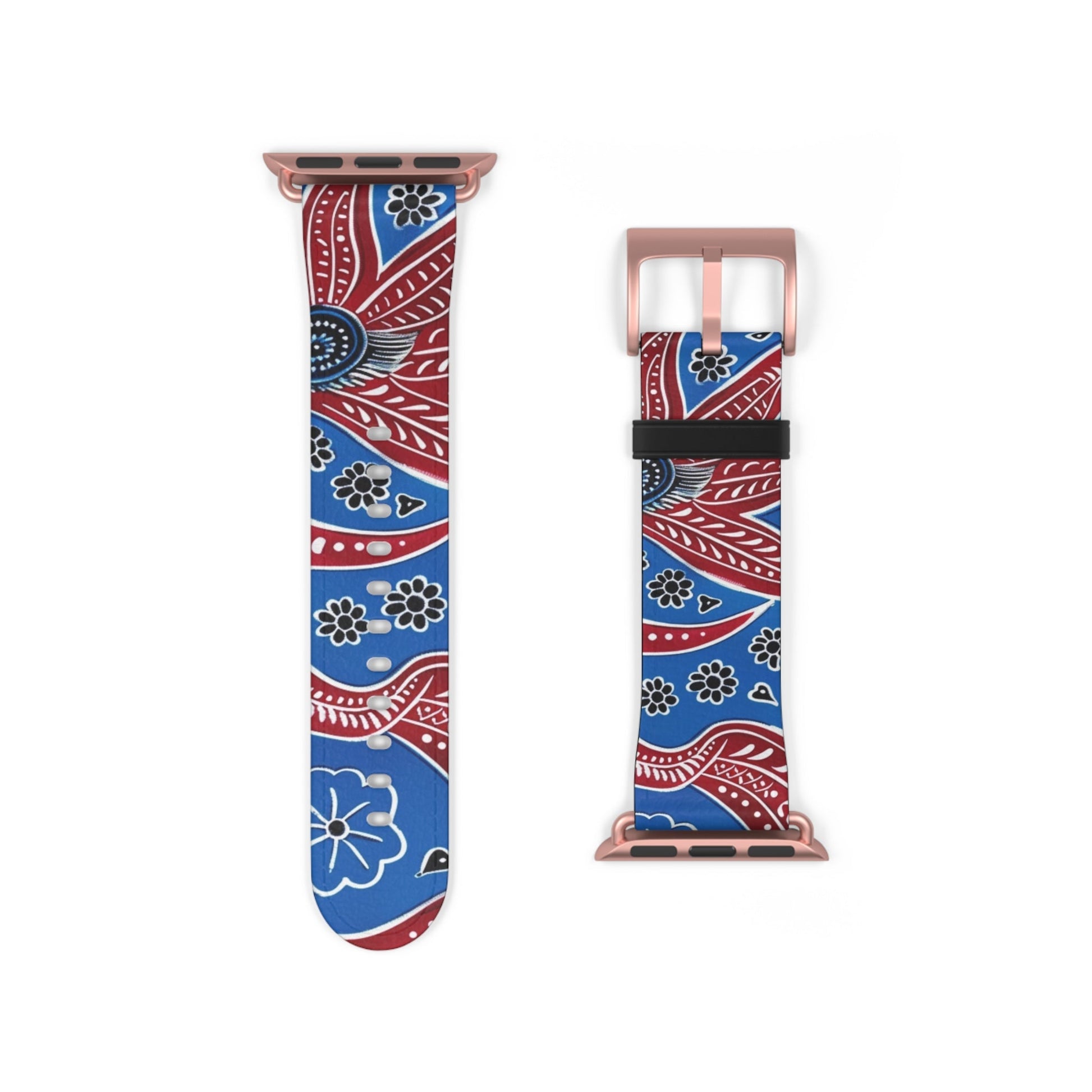 Paisley Red & Blue Watch Band — Patterned Apple Watch Strap - DIGITAL X