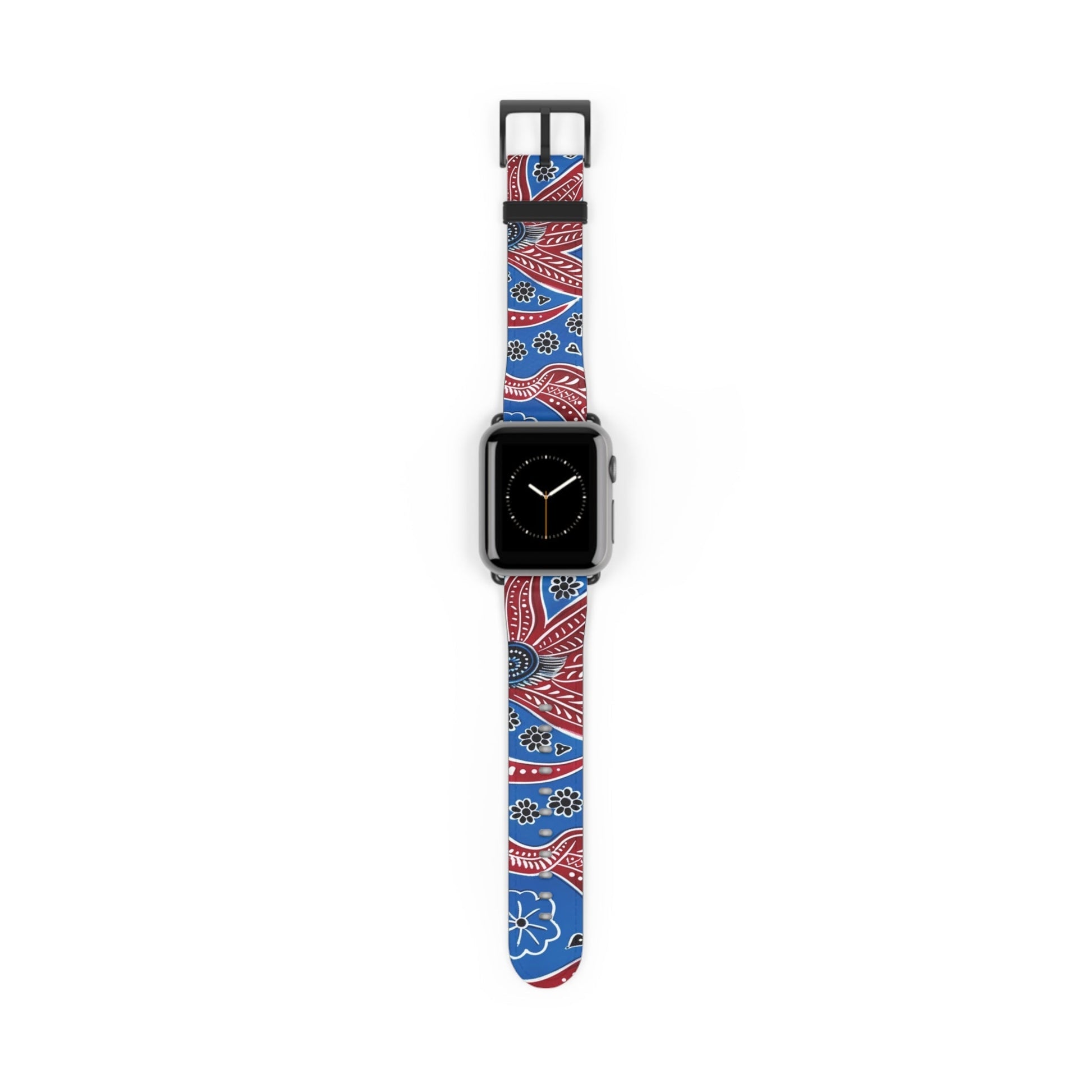 Paisley Red & Blue Watch Band — Patterned Apple Watch Strap - DIGITAL X