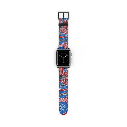 Paisley Red & Blue Watch Band — Patterned Apple Watch Strap - DIGITAL X