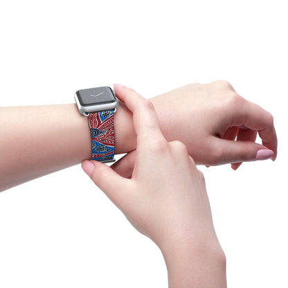 Paisley Red & Blue Watch Band — Patterned Apple Watch Strap - DIGITAL X