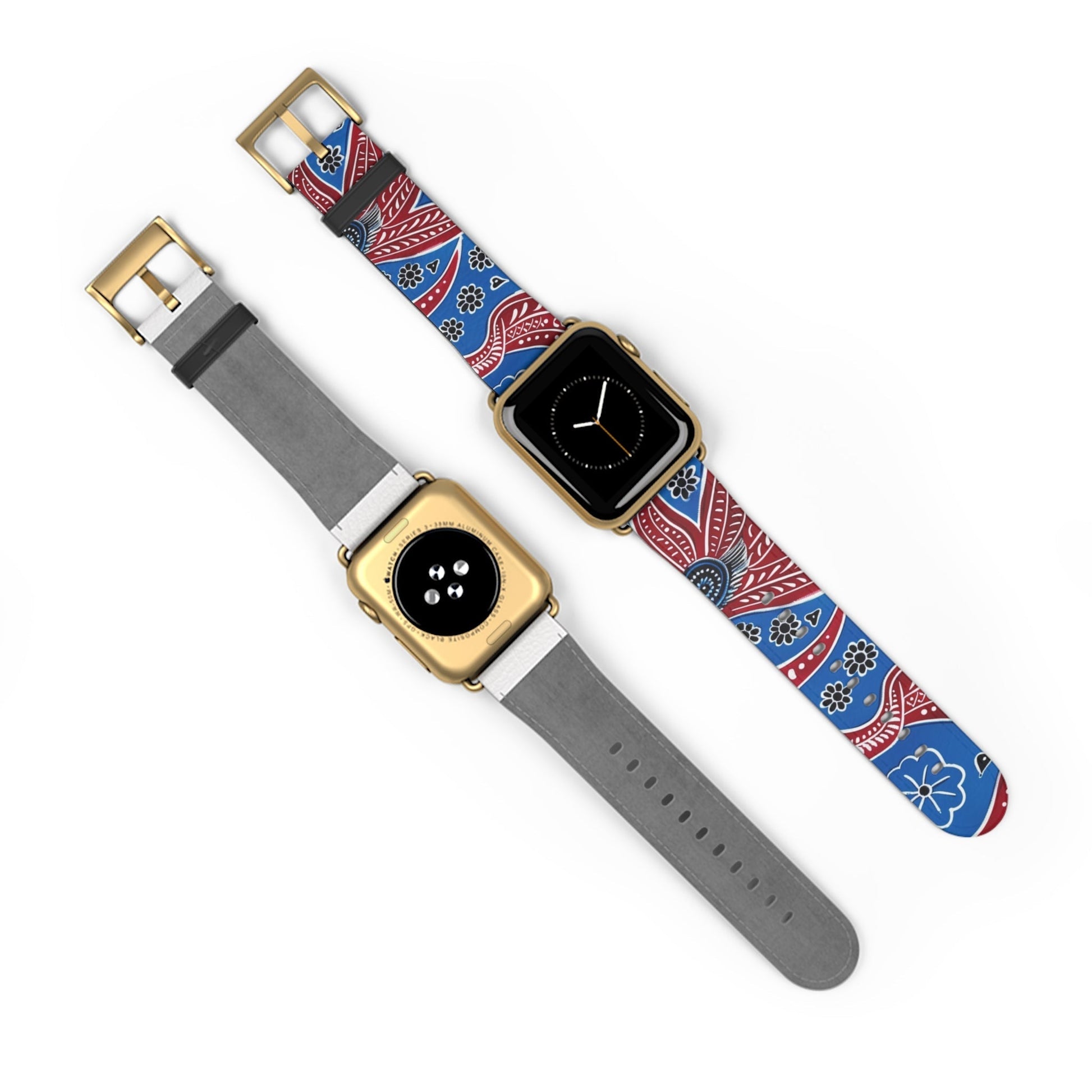 Paisley Red & Blue Watch Band — Patterned Apple Watch Strap - DIGITAL X