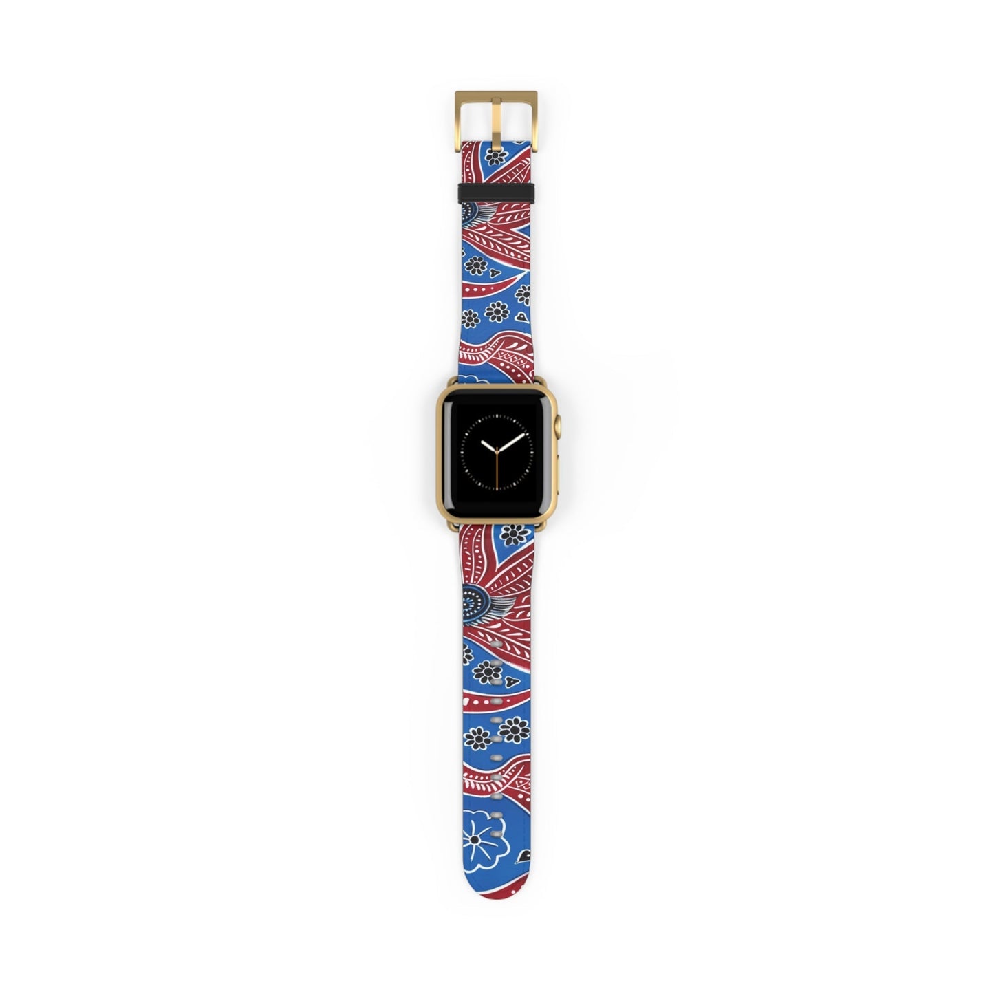 Paisley Red & Blue Watch Band — Patterned Apple Watch Strap - DIGITAL X